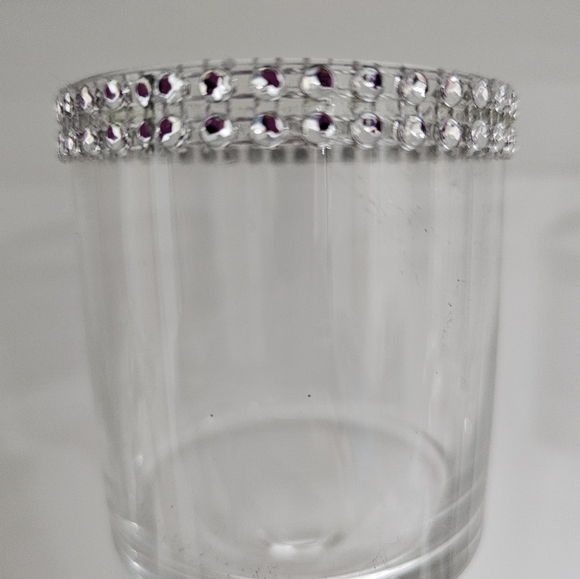 Studio his & hers set of 2  jeweled long  glass candle holder - Picture 6 of 7